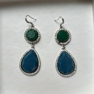 Blue and green earrings